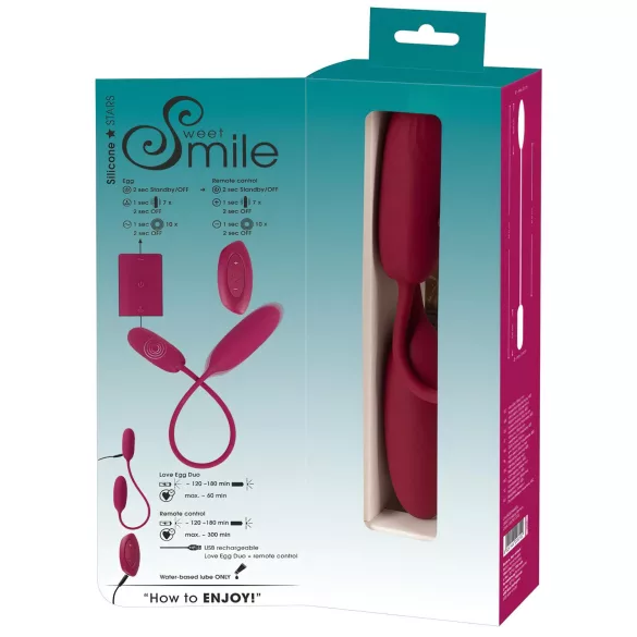 Smile Love Egg Duo - δονητικό αυγό διπλό για πρωκτό & γυναικείο σημείο