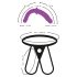 SMILE - Διπλό Strap-On με βάση (μωβ-μαύρο)
