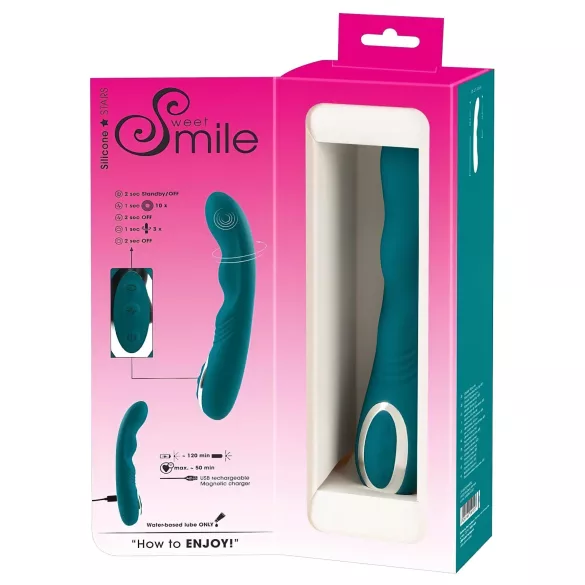 Smile - δονητής G-σημείου περιστρεφόμενος επαναφορτιζόμενος αδιάβροχος πράσινος