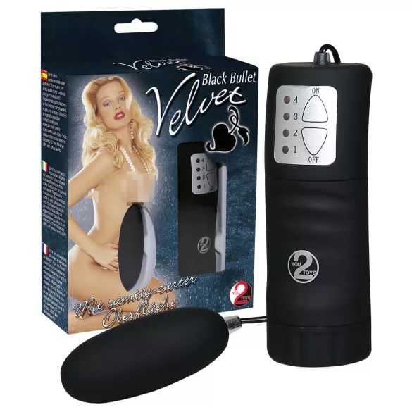 You2Toys - δονούμενο αυγό - μαύρο βελούδινο - για γυναίκα