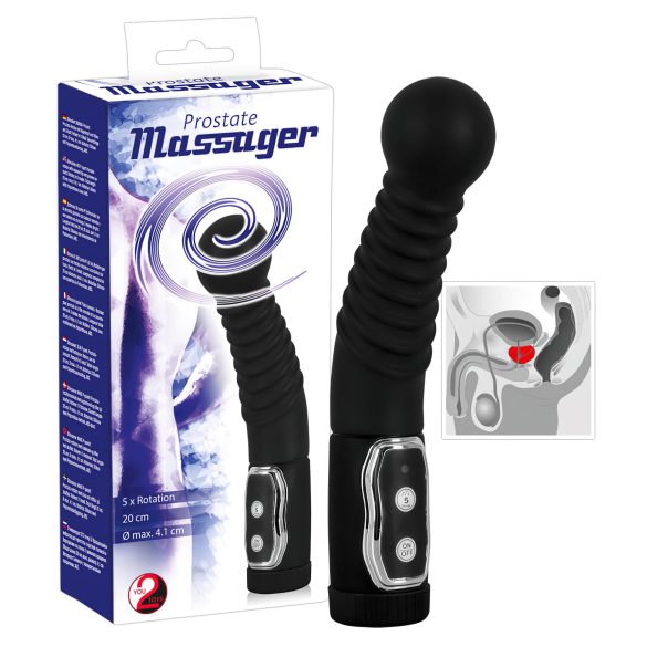 You2Toys - Μασάζ προστάτη - περιστρεφόμενος δονητής προστάτη (μαύρο)