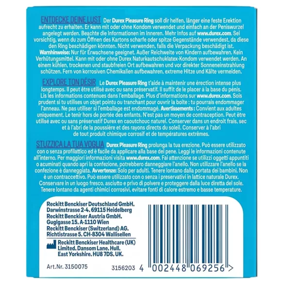 Durex - δαχτυλίδι πέους - διαφανές - pleasure ring