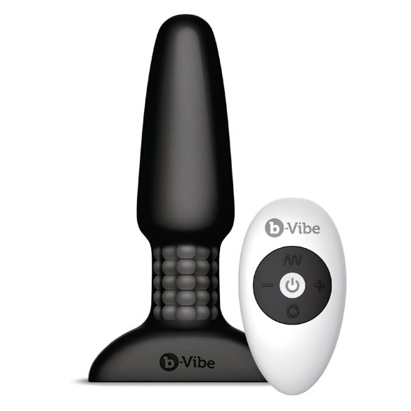 b-Vibe - επαναφορτιζόμενος πρωκτικός δονητής με περιστρεφόμενες μπίλιες (μαύρος)