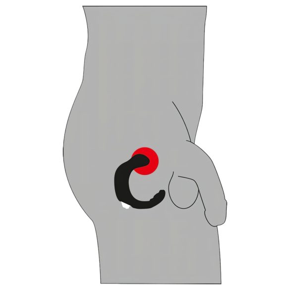 Rebel - δονητής προστάτη κυρτός - σιλικόνη μαύρος