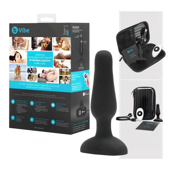 b-Vibe Novice - αρχάριος πρωκτικός δονούμενος (μαύρο)