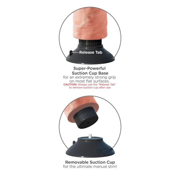 King Cock - δονητής με βεντούζα 25 εκ - ρεαλιστικός - φυσικό χρώμα