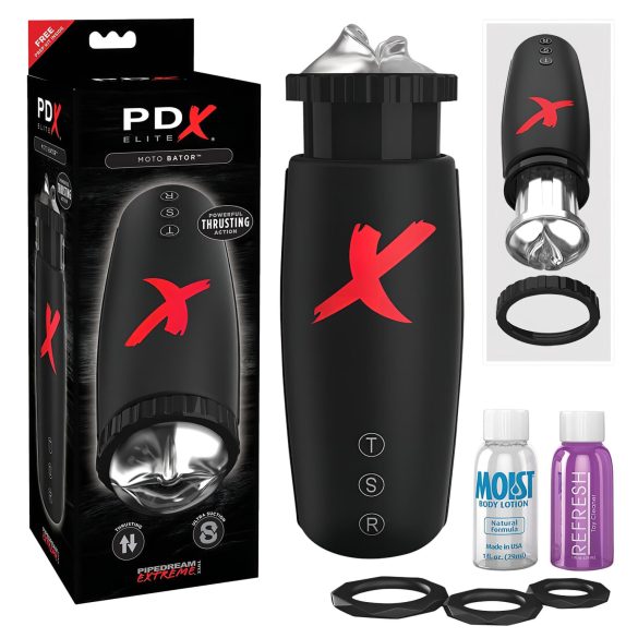 PDX Moto Bator - Αυτοματοποιημένο Μαύρο Συσκευή Μάλαξης με Κινούμενα Χείλη