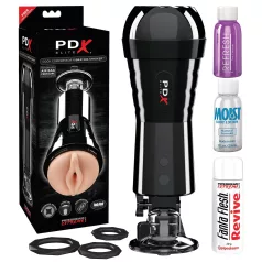   PDX Cock Compressor - ανδρικός masturbator με δόνηση & αναρρόφηση - μαύρο