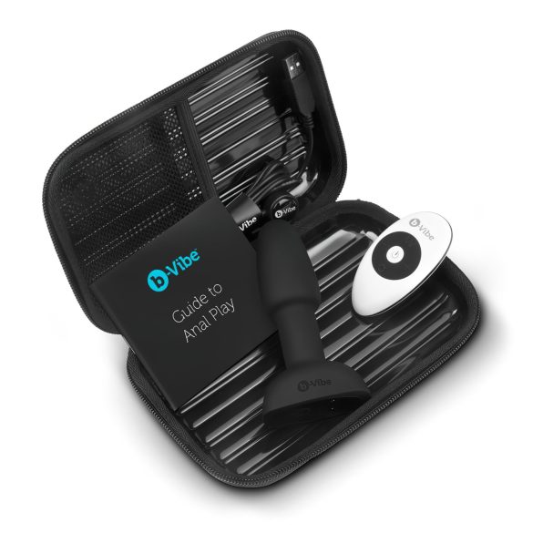 b-Vibe Rimming - δονητής πρωκτού με περιστρεφόμενες μπίλιες - μαύρος