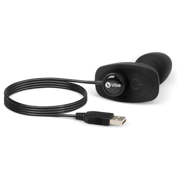 b-Vibe Rimming - δονητής πρωκτού με περιστρεφόμενες μπίλιες - μαύρος