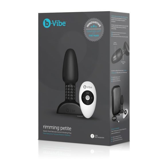 b-Vibe Rimming - δονητής πρωκτού με περιστρεφόμενες μπίλιες - μαύρος