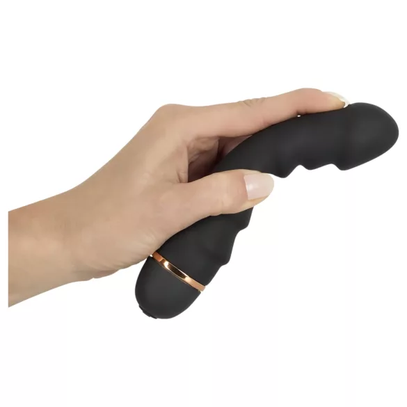 You2Toys - δονητής με ραβδώσεις - εύκαμπτος σιλικόνη μαύρος