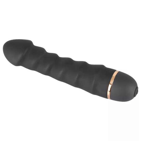 You2Toys - δονητής με ραβδώσεις - εύκαμπτος σιλικόνη μαύρος