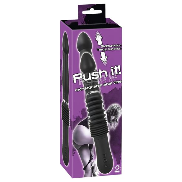 You2Toys - Push it - Επαναφορτιζόμενος πρωκτικός δονητής (μαύρο)