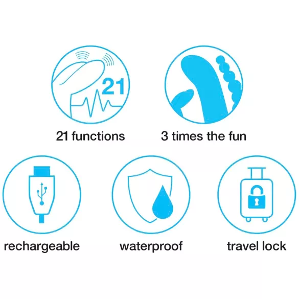 Happyrabbit Triple - δονητής κλειτορίδας και πρωκτού επαναφορτιζόμενος - μαύρο