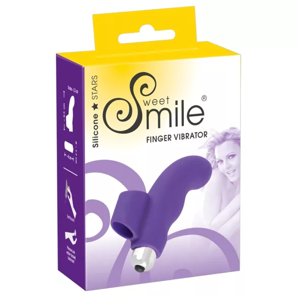 SMILE - δονητής δακτύλου - κυματιστός σιλικόνης - μωβ