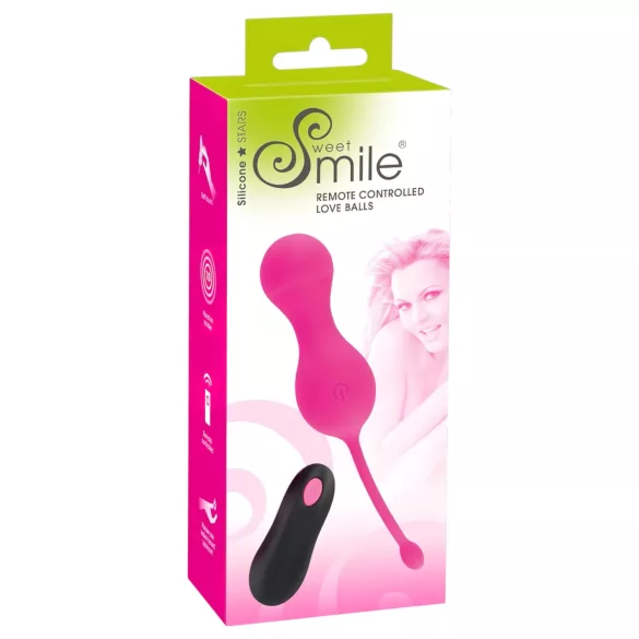 SMILE - δονούμενο αυγό με τηλεχειριστήριο - επαναφορτιζόμενο, ροζ