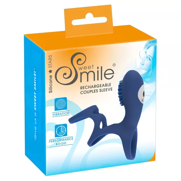 SMILE Couple - δονητική θήκη πέους επαναφορτιζόμενη - μπλε