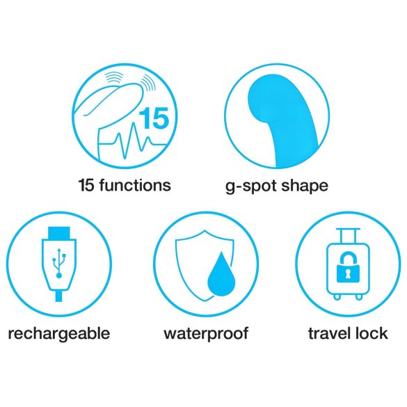 Happyrabbit - δονητής σημείου G - λεπτός - μαύρο