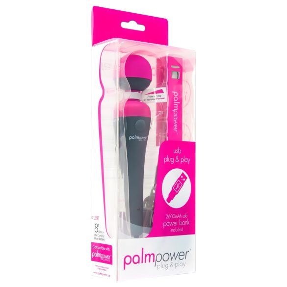 PalmPower Wand - Ισχυρός μασάζ με powerbank (ροζ-γκρι)