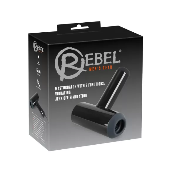 Rebel - ανδρικό masturbator με δόνηση & κίνηση πάνω-κάτω - μαύρο