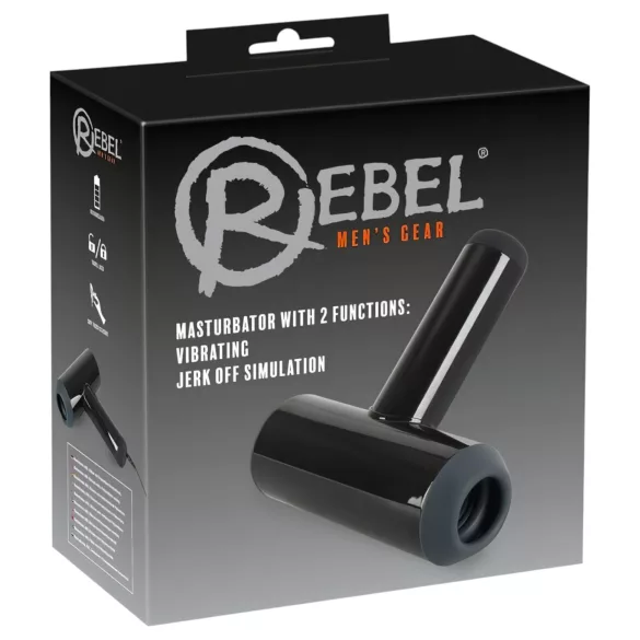 Rebel - ανδρικό masturbator με δόνηση & κίνηση πάνω-κάτω - μαύρο