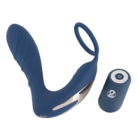 You2Toys Προστάτης Plug - πρωκτικός δονητής με δακτύλιο πέους (μπλε)