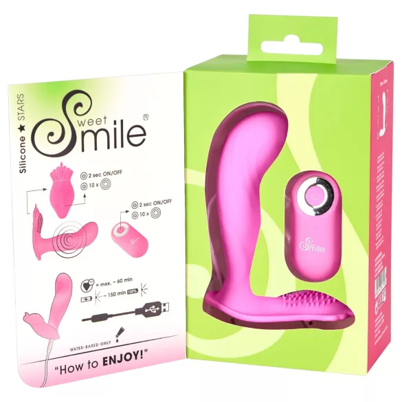 SMILE - Δονητής με απομακρυσμένο έλεγχο για γυναίκα - επαναφορτιζόμενος - ροζ