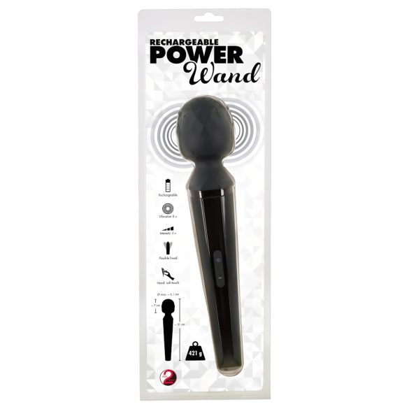 You2Toys Power Wand - επαναφορτιζόμενος δονητής μασάζ (μαύρο)