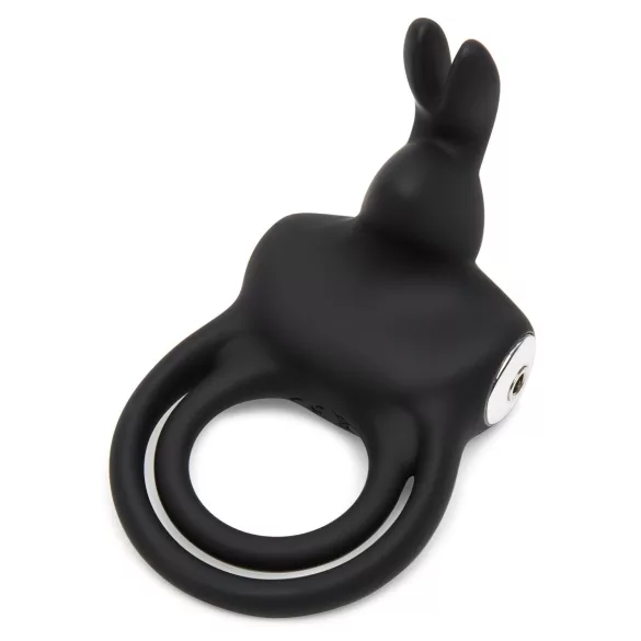 Happyrabbit - δαχτυλίδι πέους & όρχεων - αδιάβροχο, επαναφορτιζόμενο - μαύρο
