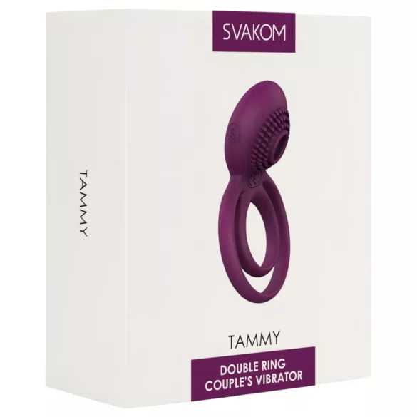 Svakom Tammy - δαχτυλίδι πέους και όρχεων με δόνηση επαναφορτιζόμενο - μωβ
