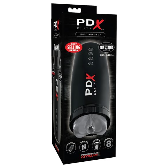 PDX Elite Moto Bator 2 - Κινούμενη Συσκευή Αυνανισμού με Αναρρόφηση (Μαύρο)