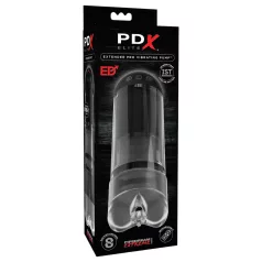   PDX Elite - ανδρική προέκταση με δόνηση & αναρρόφηση - σιλικόνη μαύρη