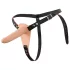 You2Toys - strap-on δονητής με ιμάντα - επαναφορτιζόμενος - φυσικό χρώμα