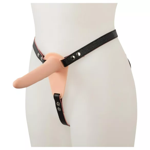 You2Toys - strap-on δονητής με ιμάντα - επαναφορτιζόμενος - φυσικό χρώμα