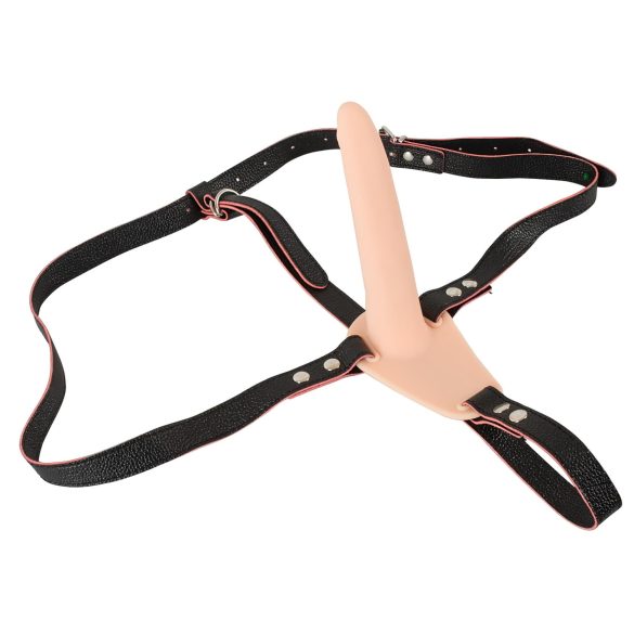You2Toys - strap-on δονητής με ιμάντα - επαναφορτιζόμενος - φυσικό χρώμα