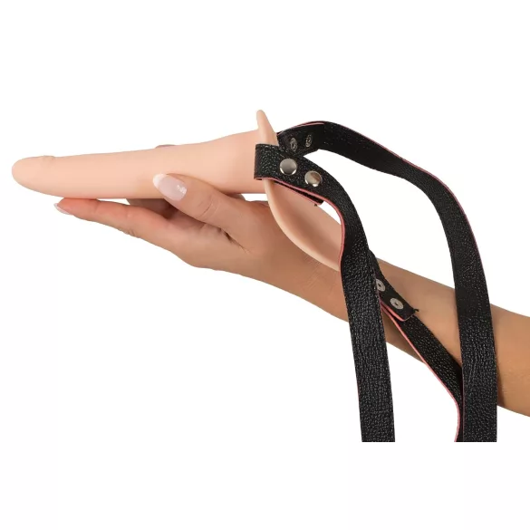 You2Toys - strap-on δονητής με ιμάντα - επαναφορτιζόμενος - φυσικό χρώμα
