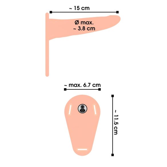 You2Toys - strap-on δονητής με ιμάντα - επαναφορτιζόμενος - φυσικό χρώμα