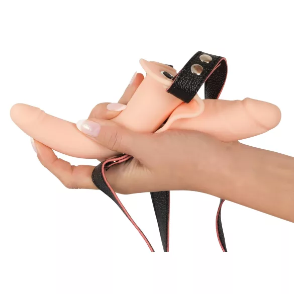 You2Toys - Strap-On - διπλός δονητής με ζώνη (στο χρώμα του δέρματος)