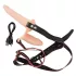 You2Toys - Strap-On - διπλός δονητής με ζώνη (στο χρώμα του δέρματος)