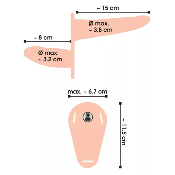 You2Toys - Strap-On - διπλός δονητής με ζώνη (στο χρώμα του δέρματος)