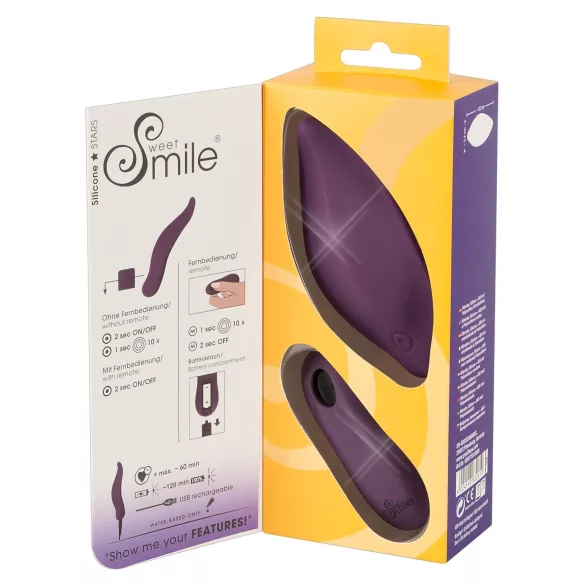 SMILE Panty - φορετός, επαναφορτιζόμενος δονητής κιλοτάκι με τηλεχειρισμό (μοβ)
