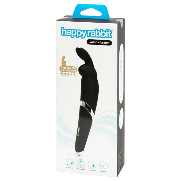 HappyRabbit Μαγικό Ραβδί - επαναφορτιζόμενος μασάζ δονητής (μαύρο)