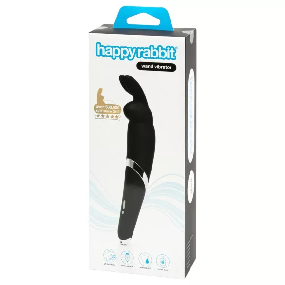 Happyrabbit - ραβδί μασάζ δόνησης επαναφορτιζόμενο - μαύρο