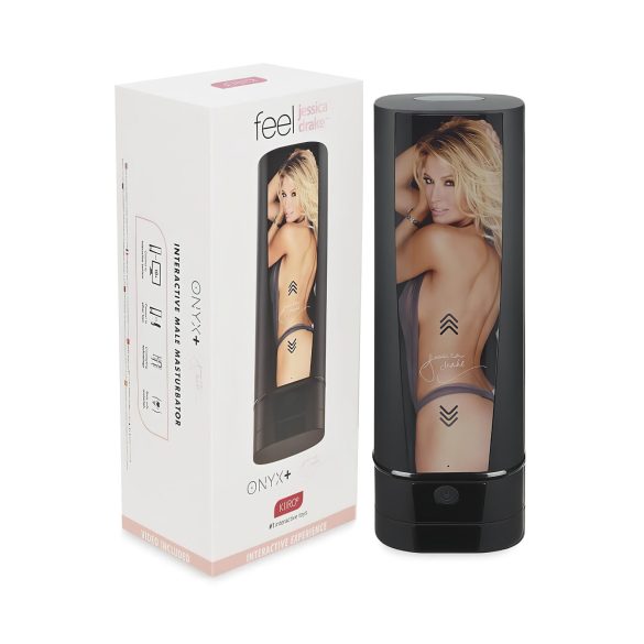 Kiiroo Onyx+ Jessica Drake - διαδραστικό ανδρικό αυνανιστήρι - μαύρο