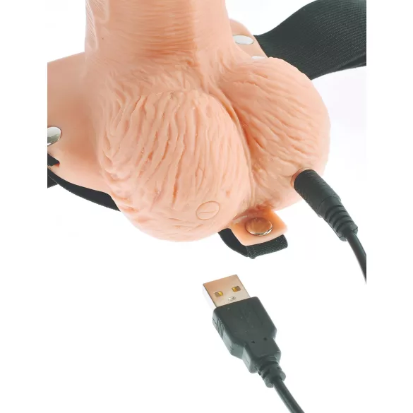 Pipedream - Fetish Strap-On 6 - ζώνη με δονητή, κοίλος (στο χρώμα του δέρματος)