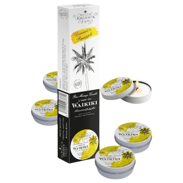 Κεριά Μασάζ Waikiki - Καρύδα και Ανανάς (5x43ml)