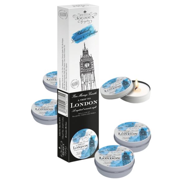 Petits Joujoux London κερί μασάζ - ραβέντι-κεχριμπάρι (5x43ml)