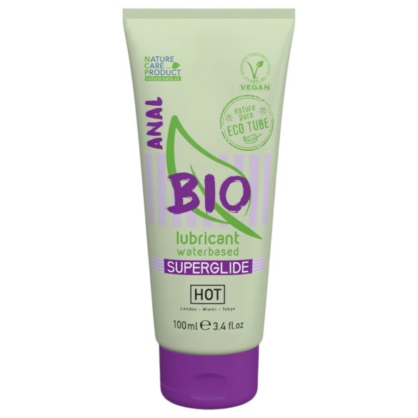 HOT BIO Superglide Anal - Βιολογικό λιπαντικό νερού για vegan, 100ml