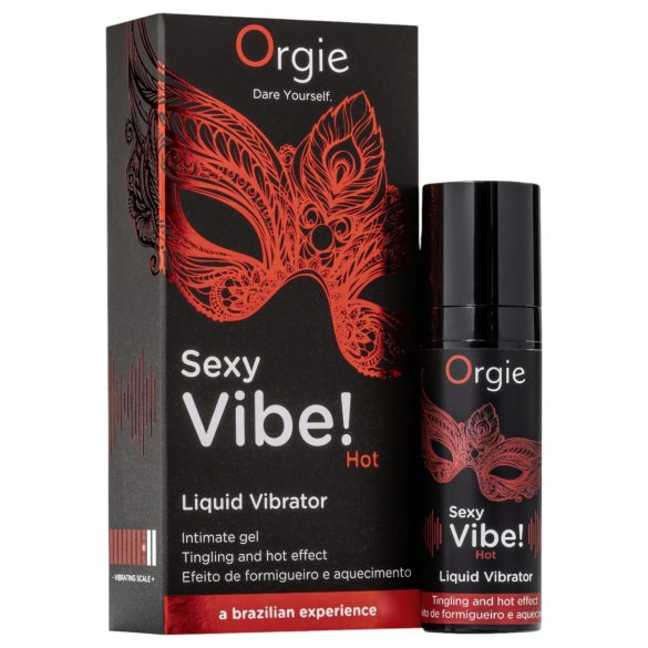 Orgie Sexy Vibe HOT - ζεστός υγρός δονητής με άρωμα φράουλα (15ml)